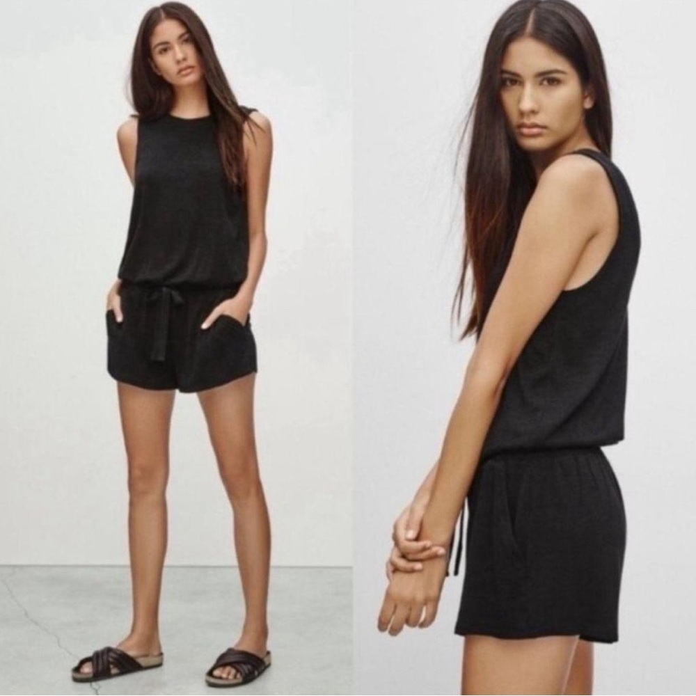 Aritzia Wilfred Free Izabel Knitted Black Romper Loungewear Size small
